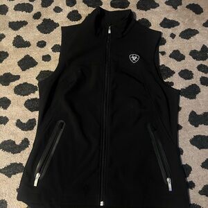 Ariat Black Vest with White Logo